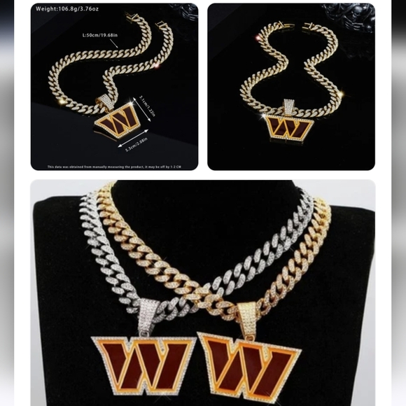 Brand New Washington Commanders Iced Style Chain Necklace 20